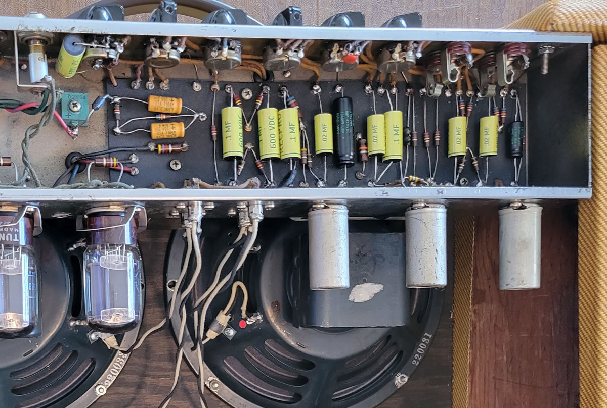 1960 5F6a Fender Tweed Bassman restored with RecPro Capacitors