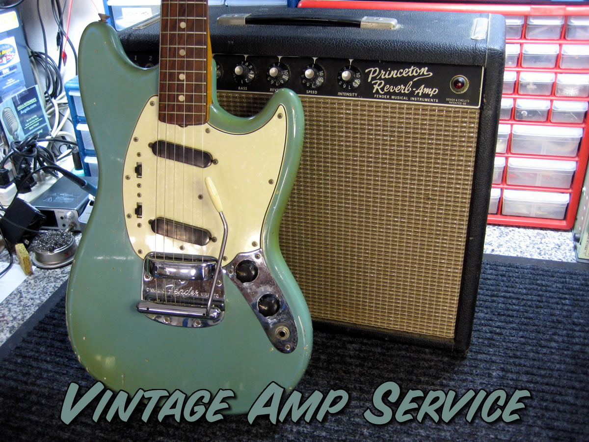 1964 Fender Princeton Reverb Amp (and 1964 Mustang) Service by Rondo